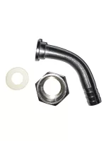 Codo acero Inoxidable 3/8 + tuerca 5/8 + empaque